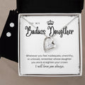 To My Badass Daughter - Luxe Heart Necklace Gift Set