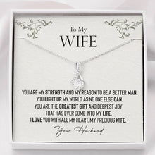 Load image into Gallery viewer, &quot;To My Wife&quot; - You Are My Strength - Luxury Ribbon Necklace Gift Set
